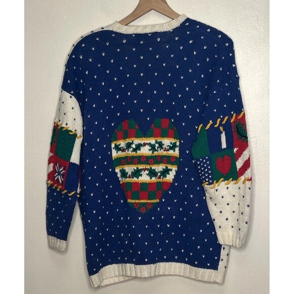 Vintage Talbots X Izod Hand Knit Christmas Sweater Cotton Cardigan Duck Cardigan - Picture 3 of 3